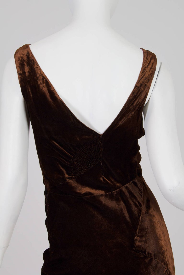1930s Bias Cut Silk Velvet Gown For Sale at 1stDibs | 1930s velvet gown