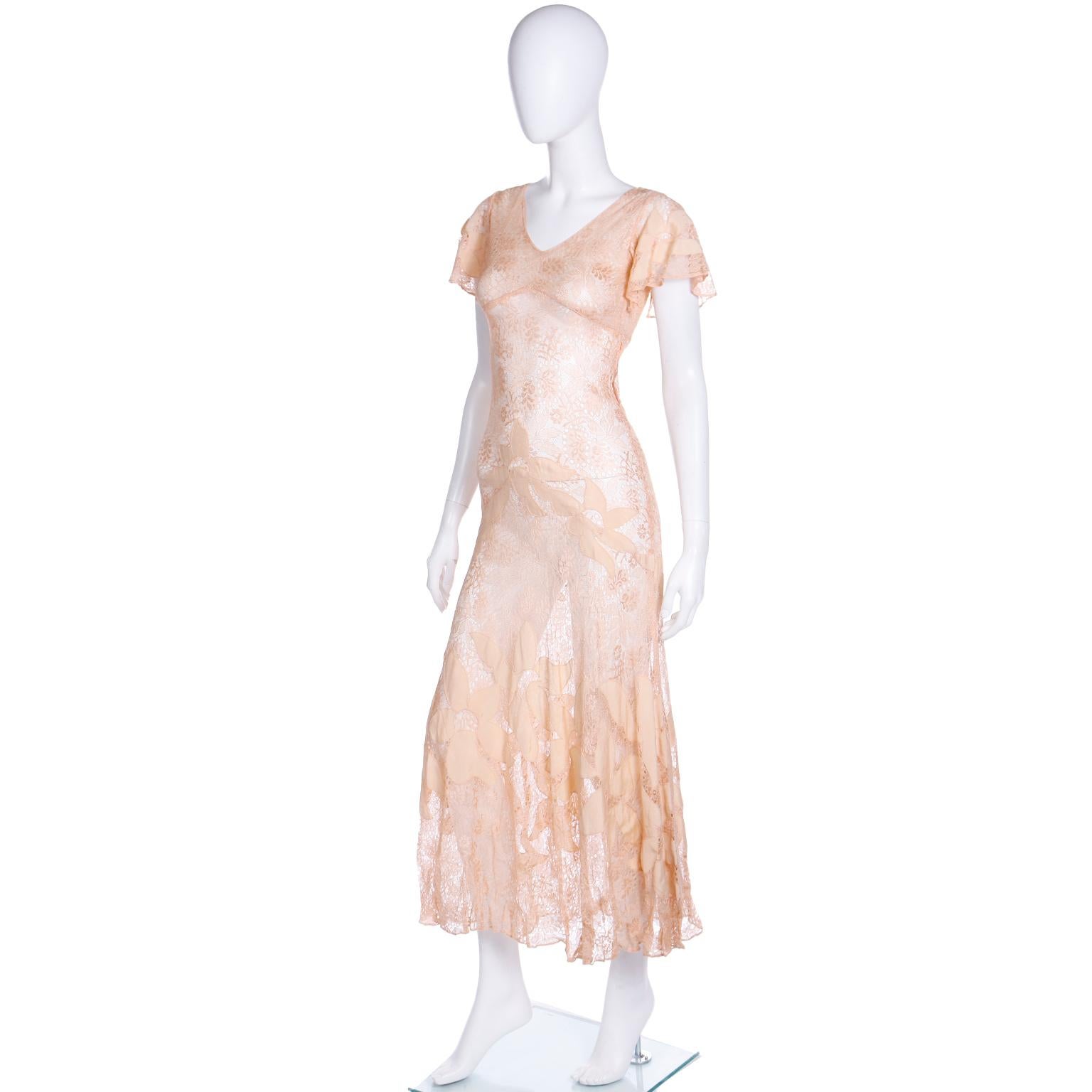 peach silk dress