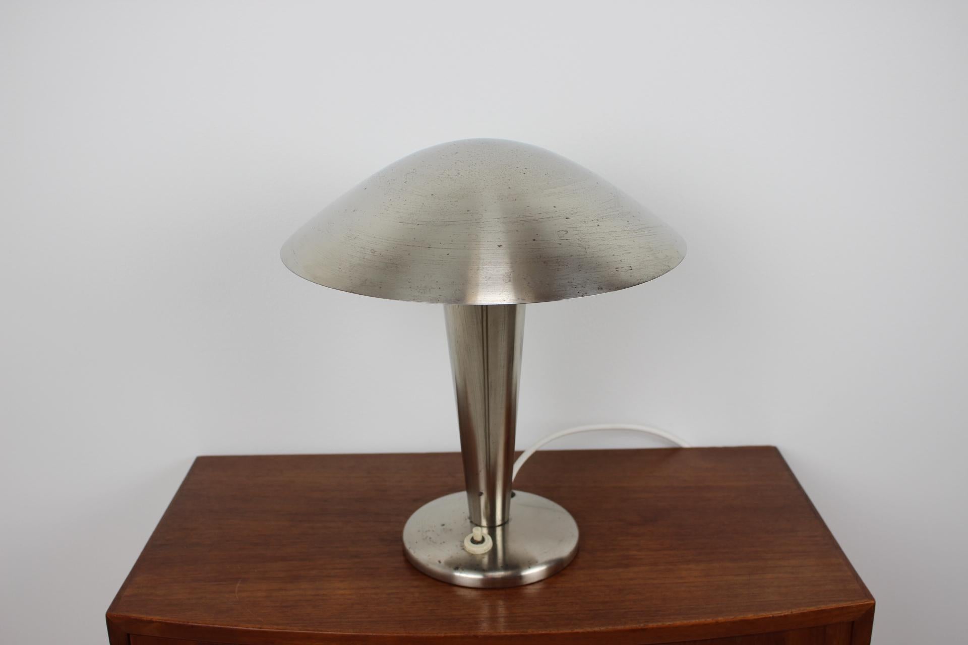 1930s Big Bauhaus Brass Table Lamp 4