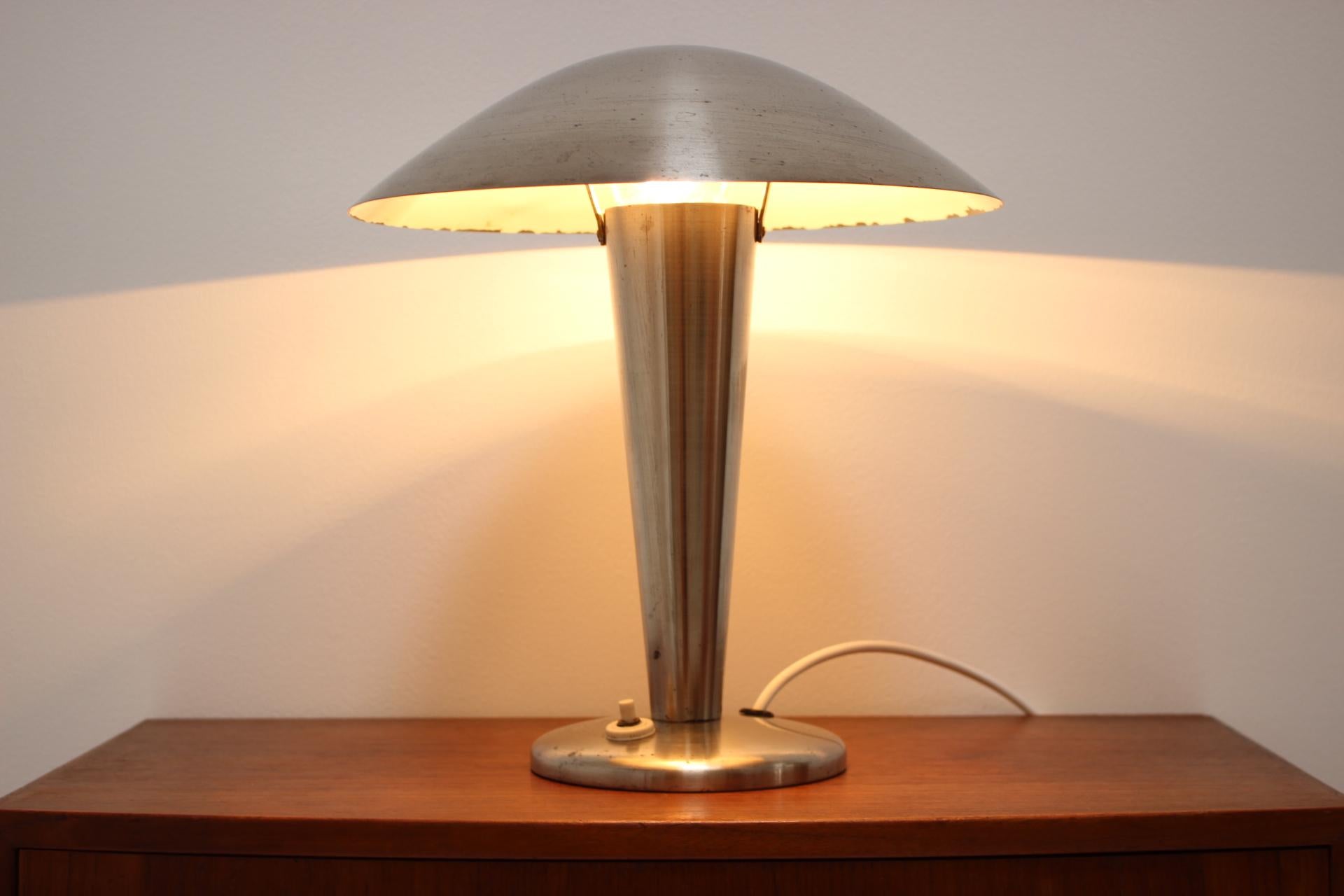 1930s Big Bauhaus Brass Table Lamp 2