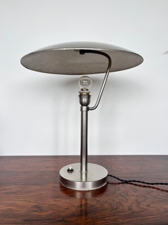 1930s BIG Bauhaus chrome Table Lamp, Czechoslovakia