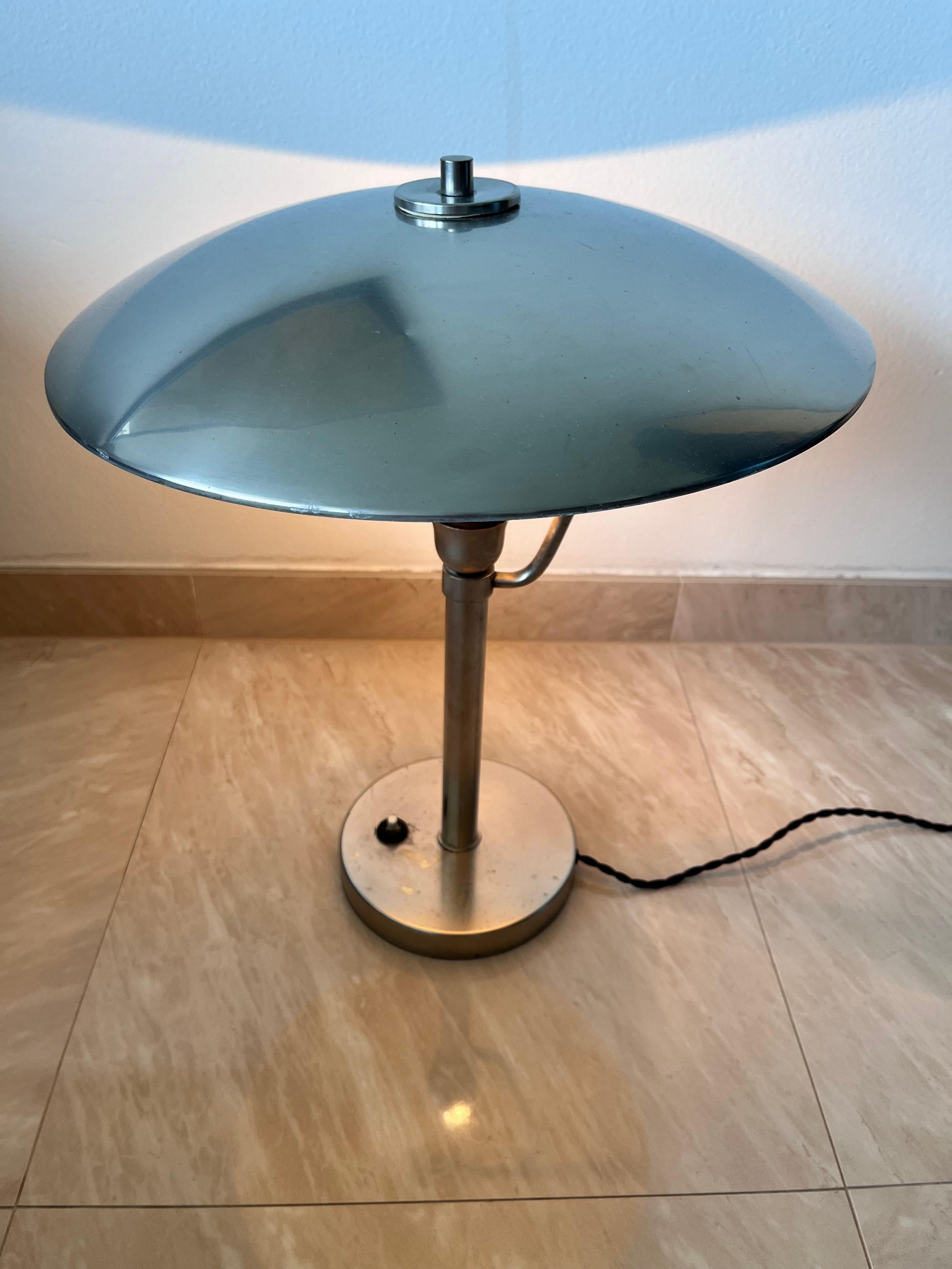 1930s BIG Bauhaus chrome Table Lamp, Czechoslovakia For Sale 2