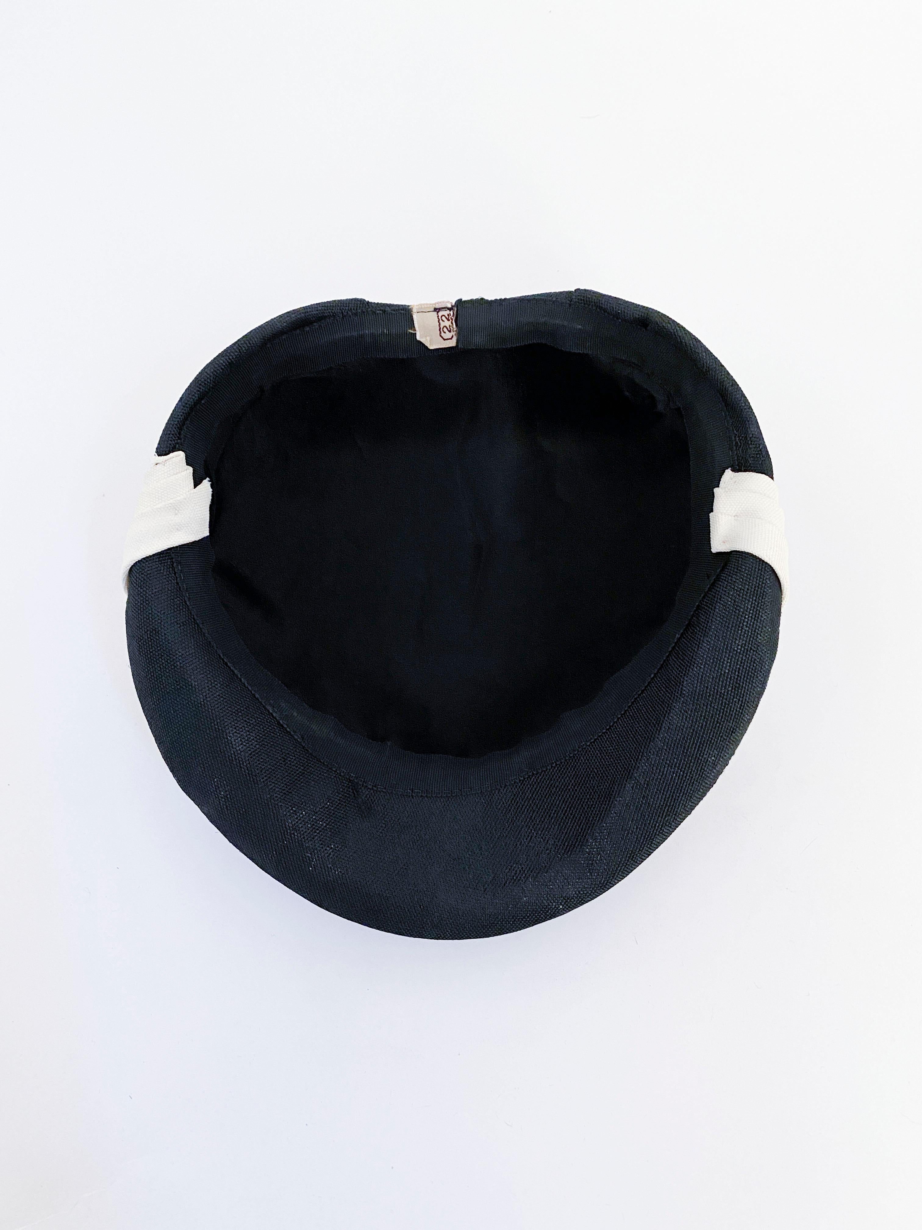Chapeau de jour noir et blanc des années 1930 Pour femmes en vente