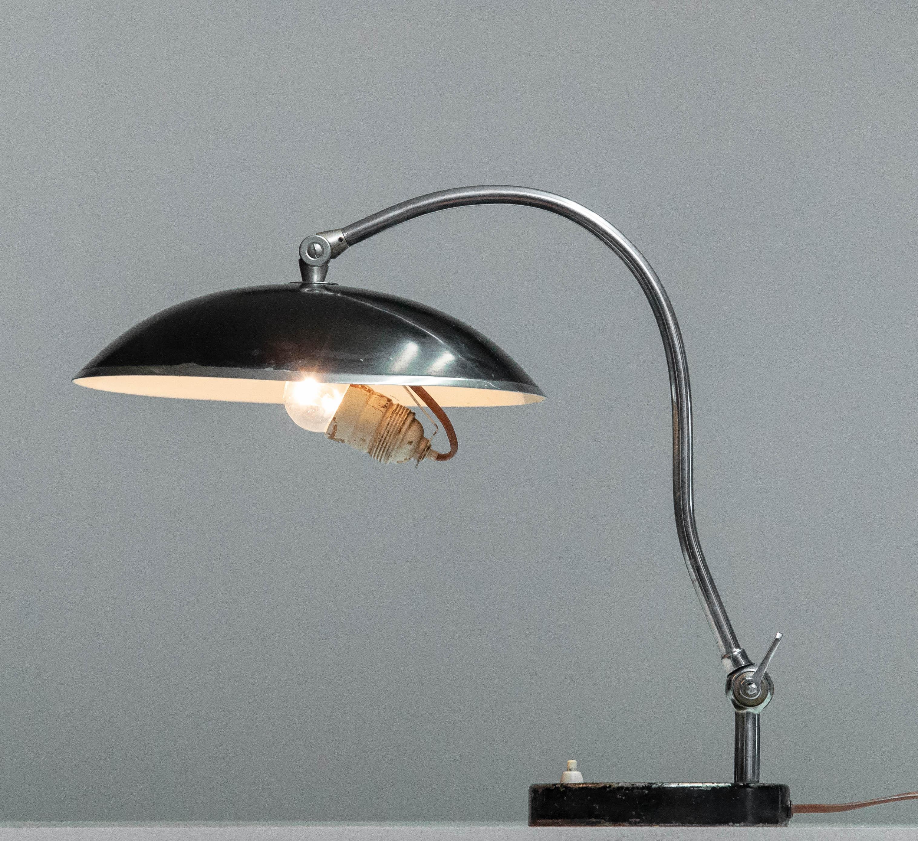 1930s Black Desk / Table Lamp by Boréns Model 528 Simular to Svenskt Tenn 8528 For Sale 2