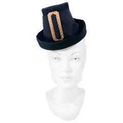 Vintage 1930s Black Felt Toy Pilgrim Hat 