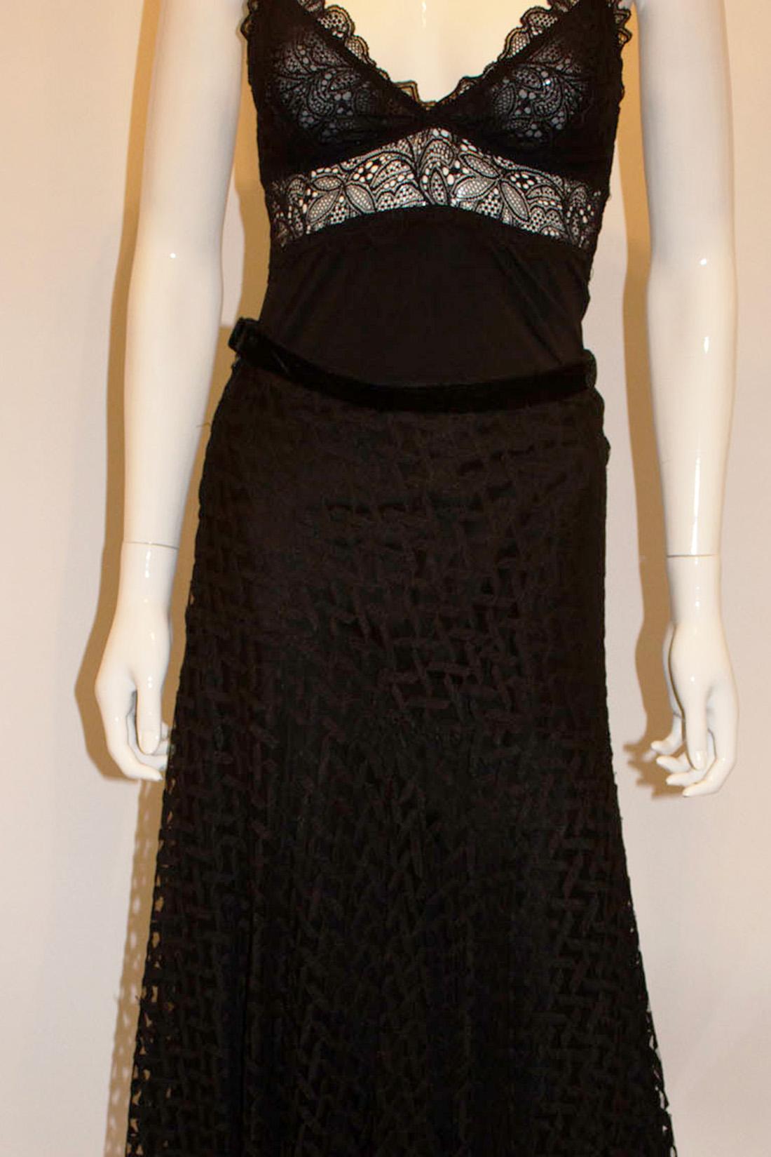 1930s Black Flared Evening Skirt For Sale 1