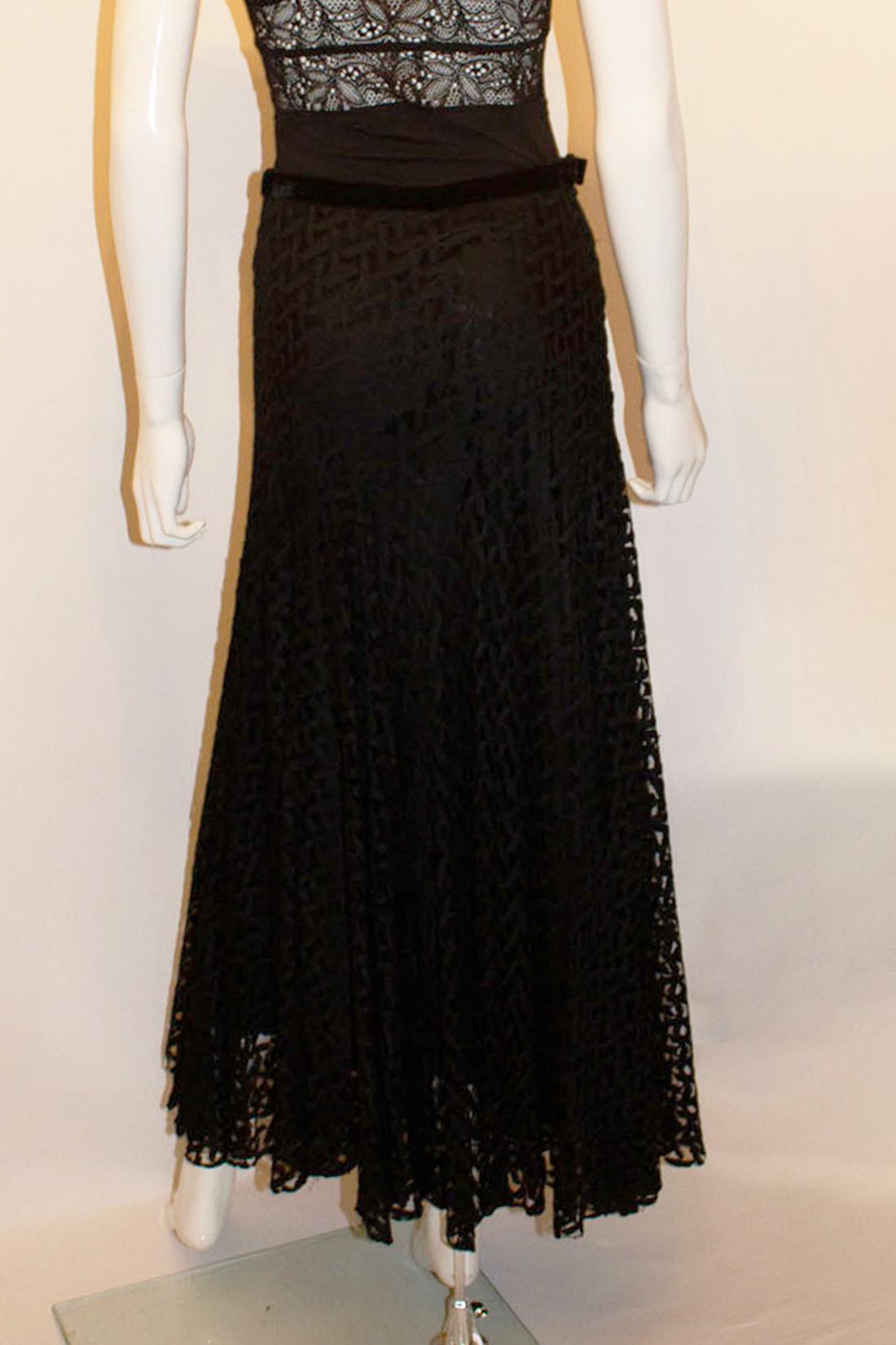 1930s Black Flared Evening Skirt For Sale 2