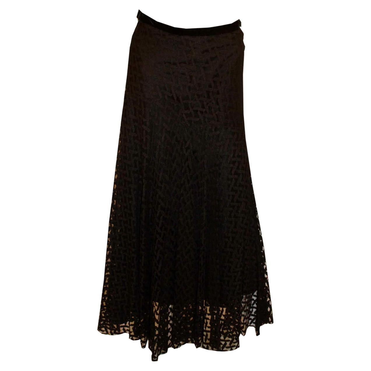 1930s Black Flared Evening Skirt For Sale