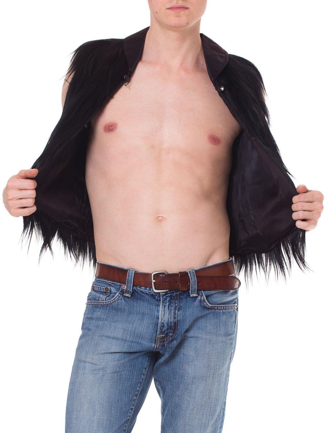 1930S Black Fur Vest In Good Condition For Sale In New York, NY