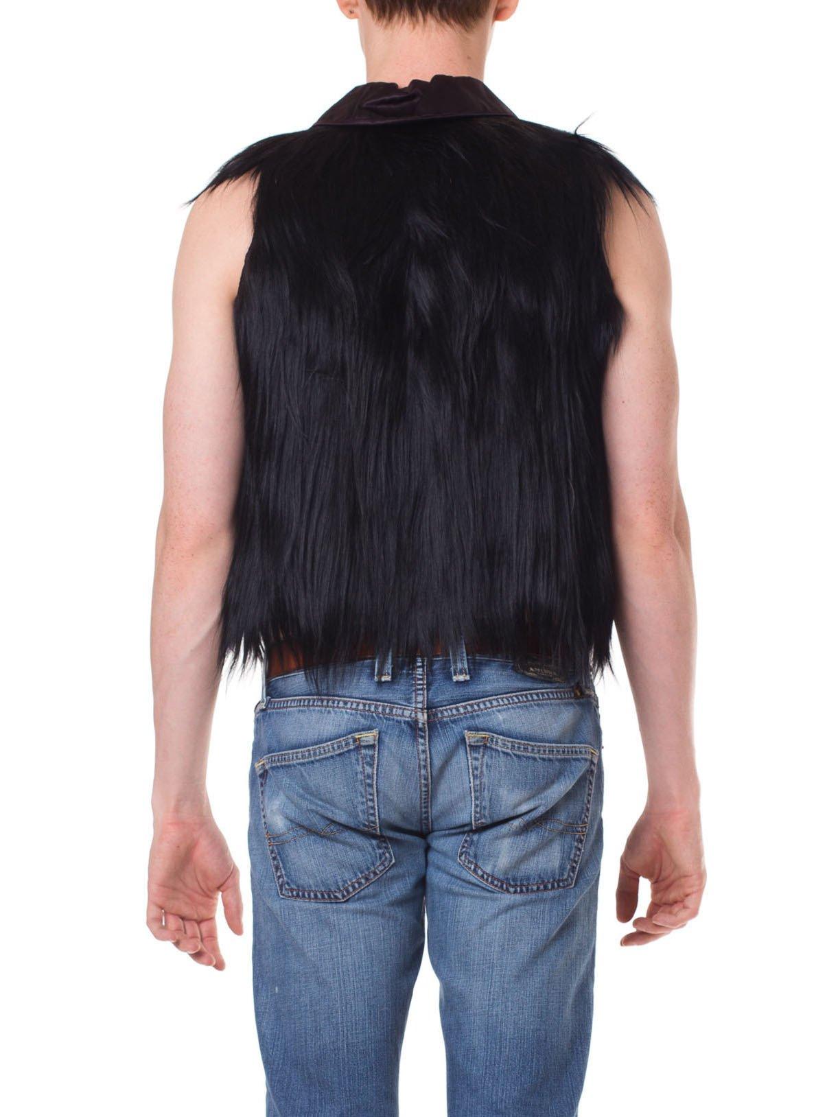 Women's or Men's 1930S Black Fur Vest For Sale