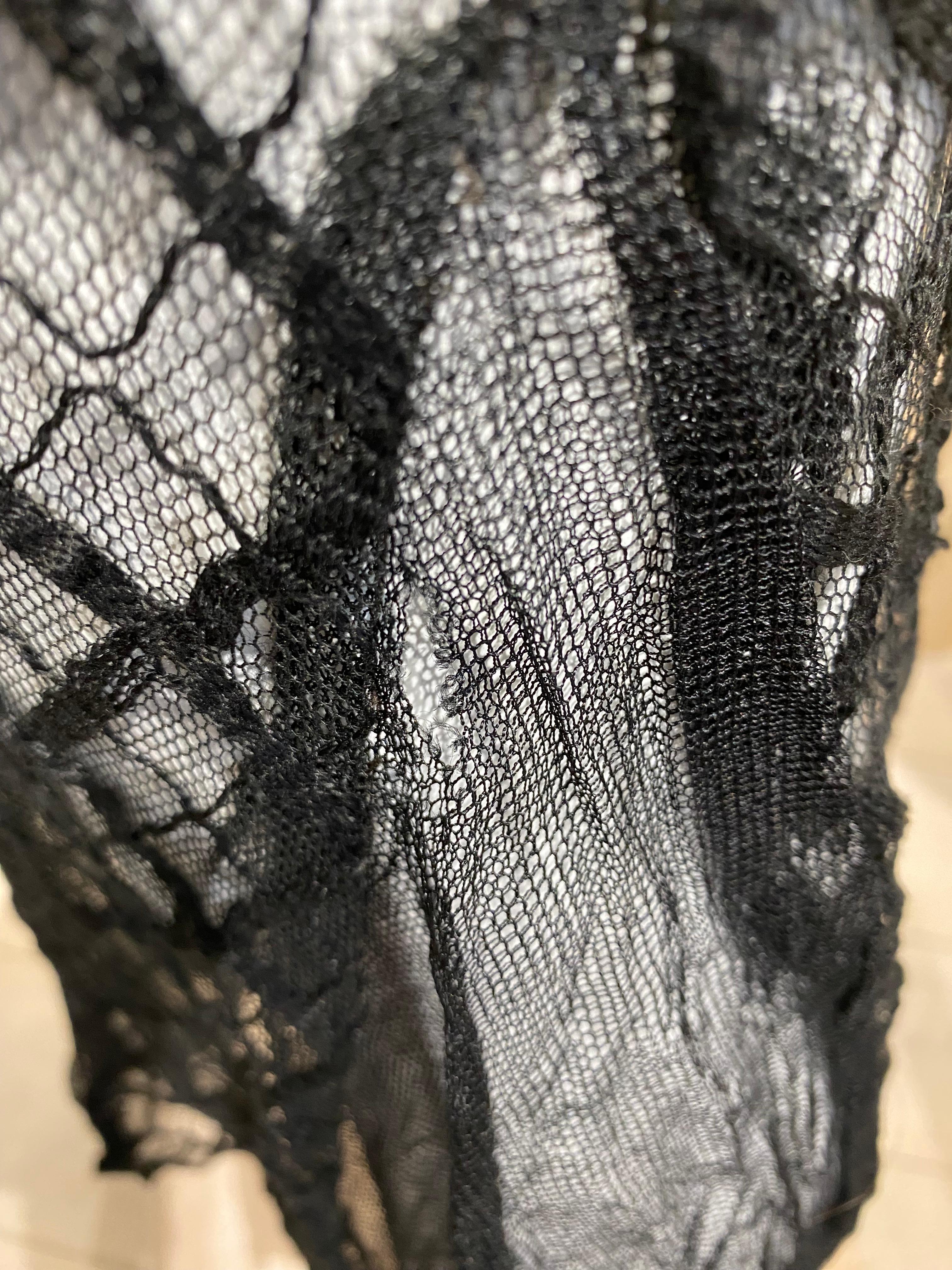 1930s Black Lace Dress with capelet 1