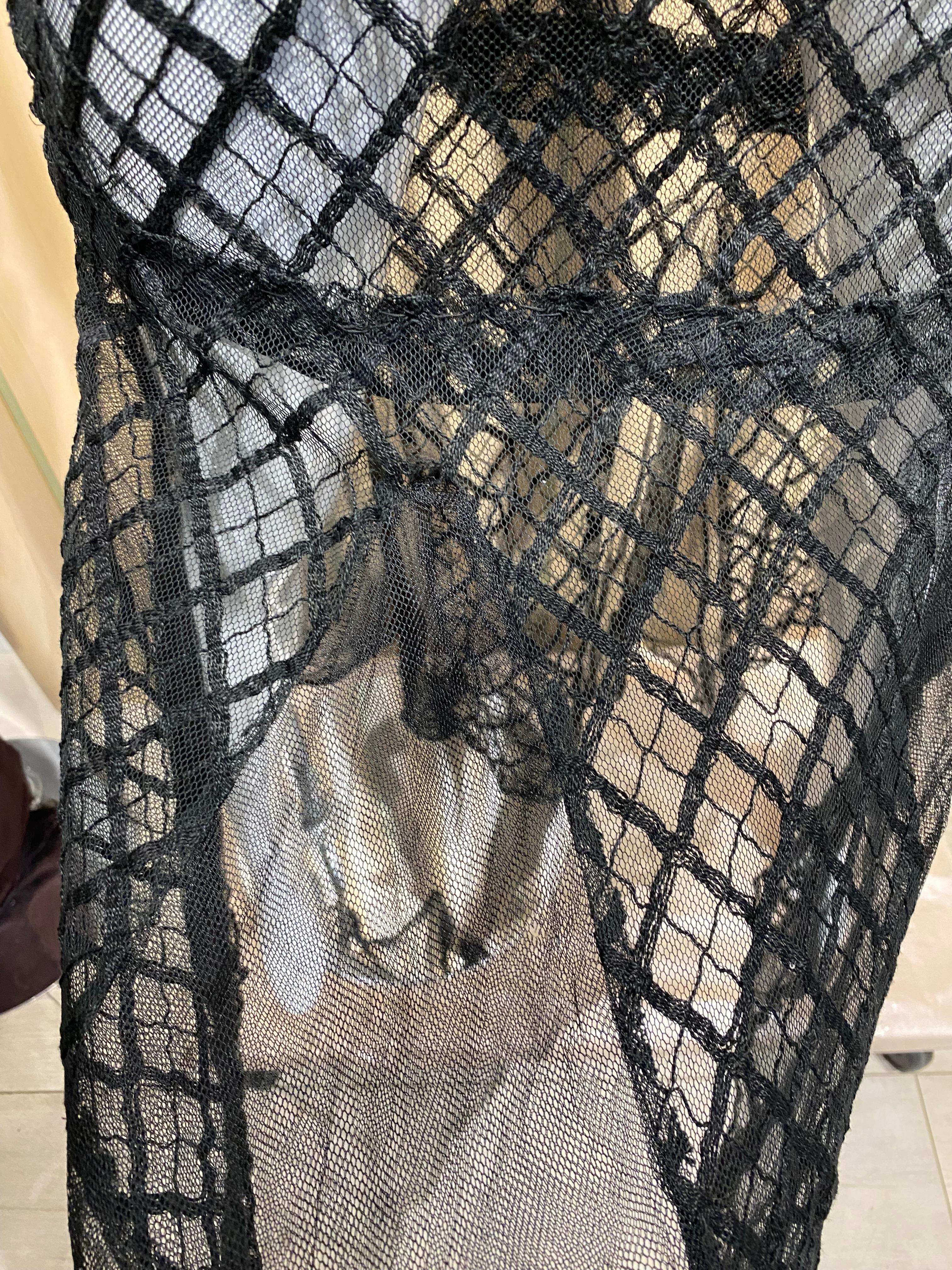 1930s Black Lace Dress with capelet 2