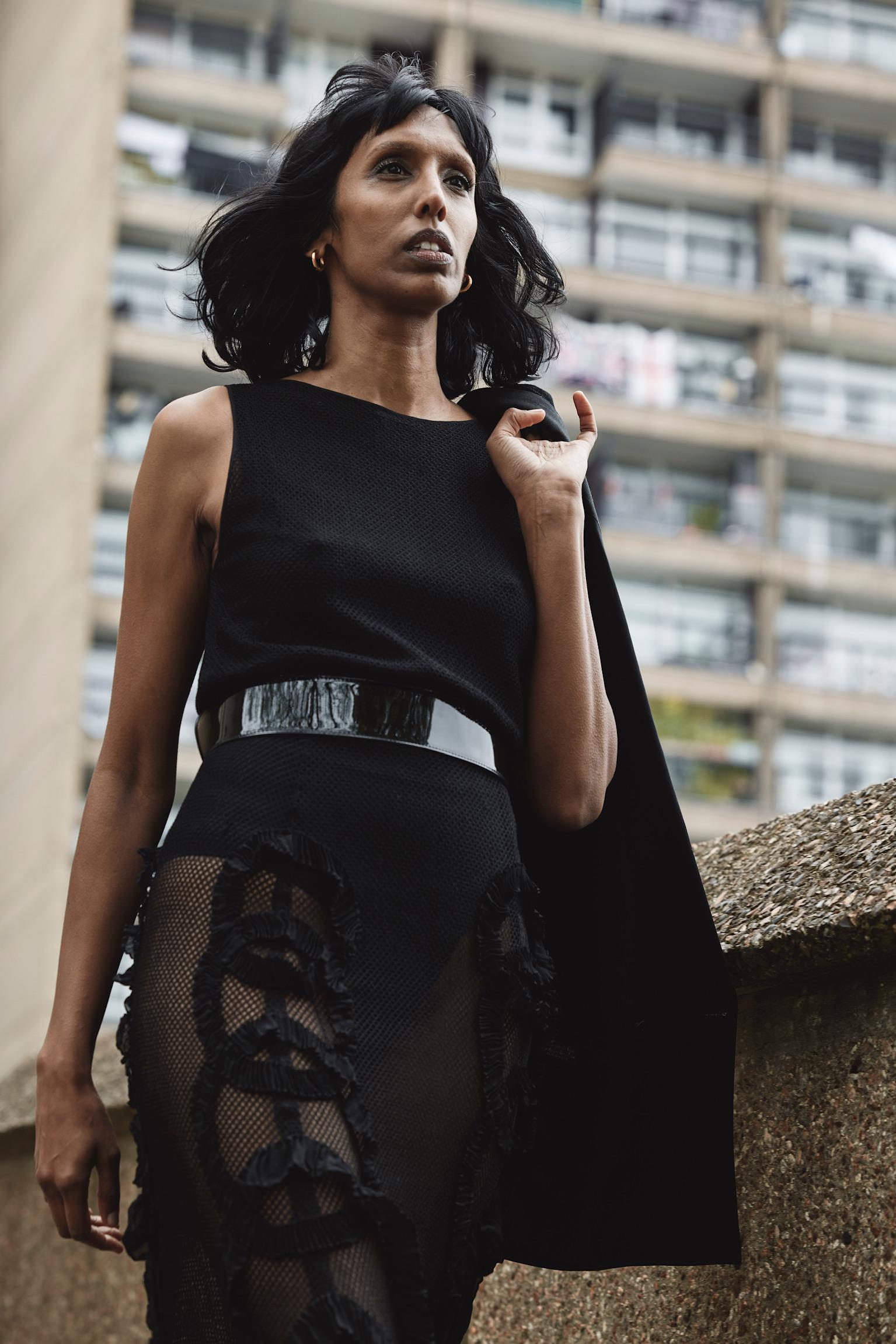 1930s Black Net Dress With Appliqué For Sale 1