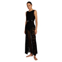 Vintage 1930s Black Net Dress With Appliqué