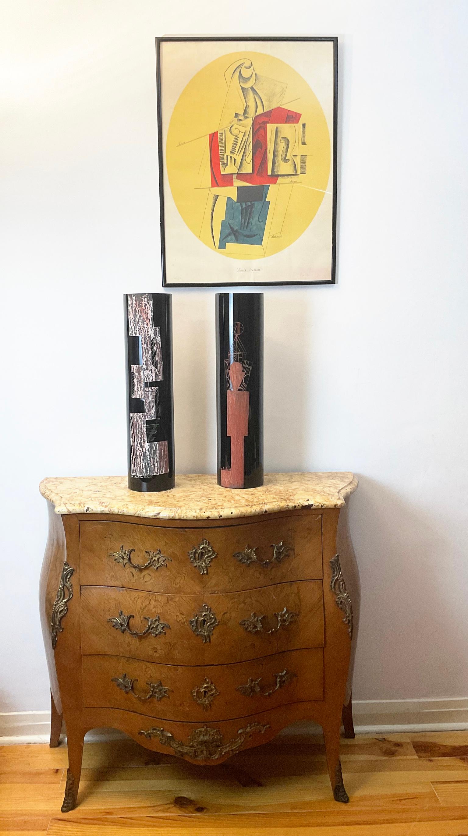 1930s Vase Engraved by Anatole Riecke with Cubist Designed For Sale 3