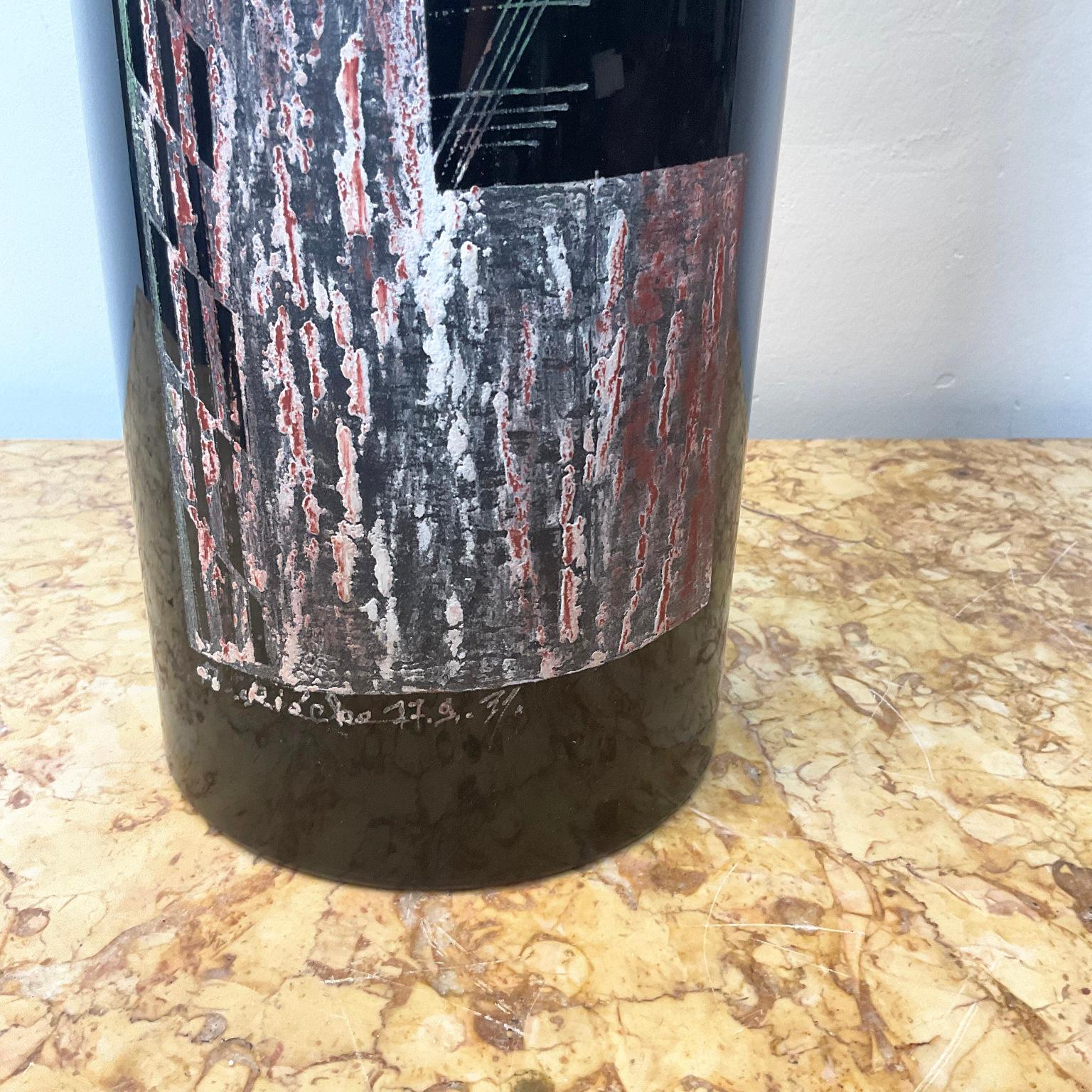 Art Deco 1930s Vase Engraved by Anatole Riecke with Cubist Designed For Sale