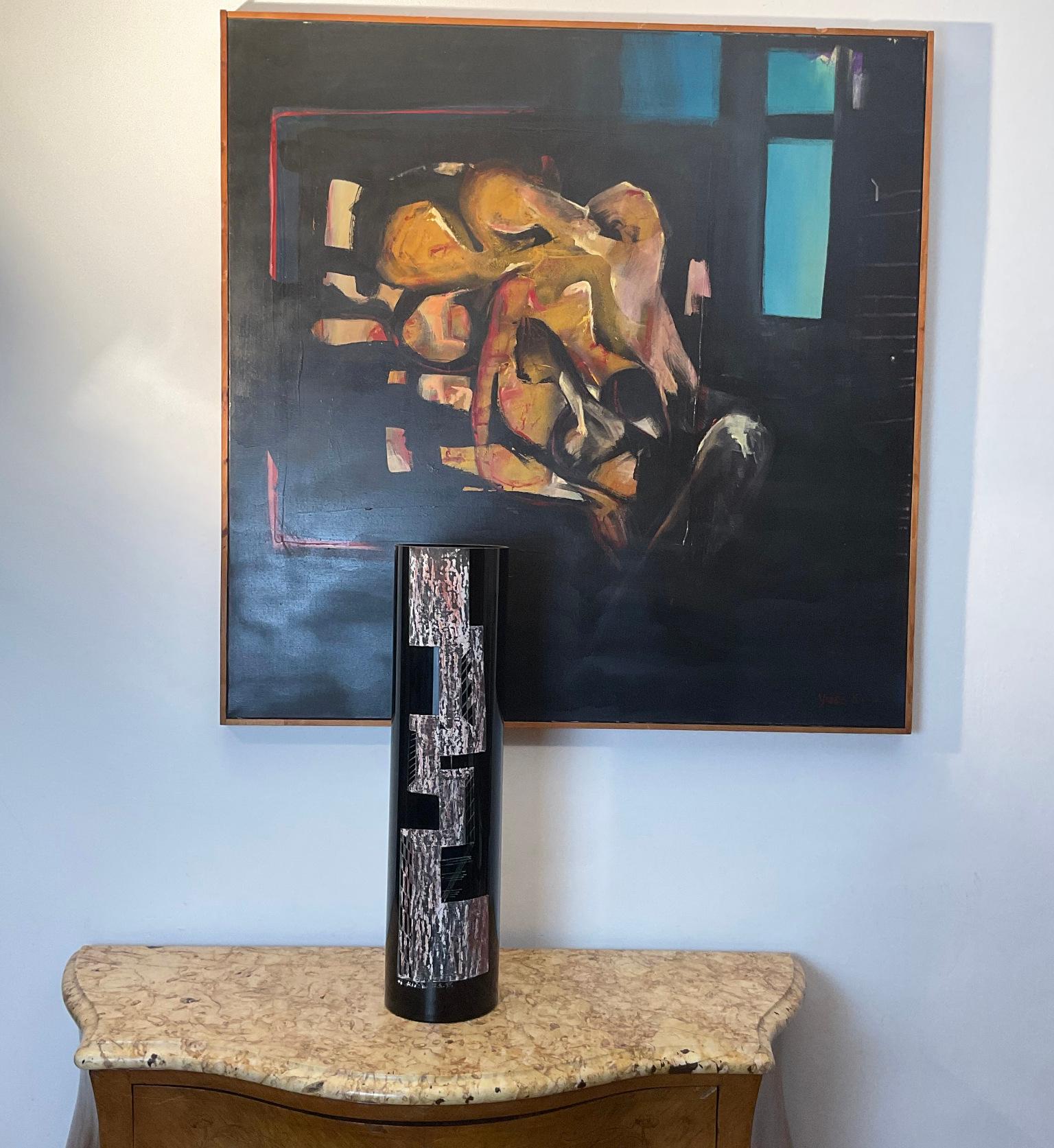 1930s Vase Engraved by Anatole Riecke with Cubist Designed For Sale 2