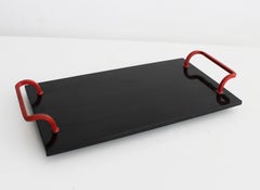 1930's Black Opaxite Glass Serving Tray