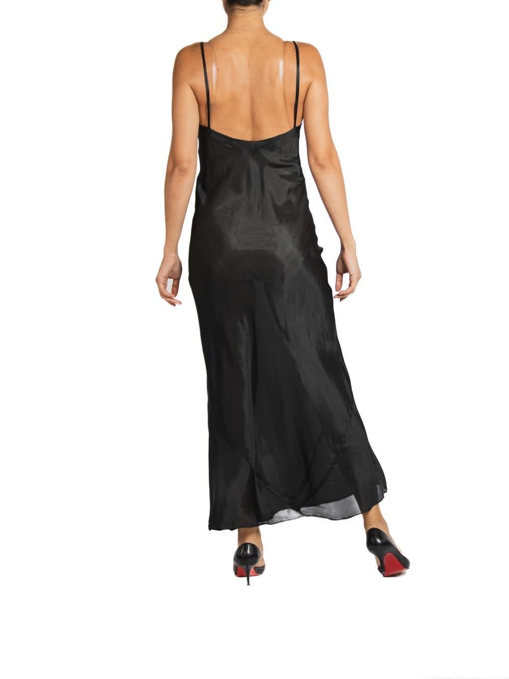 Women's 1930S Black Rayon Sheer Slip For Sale