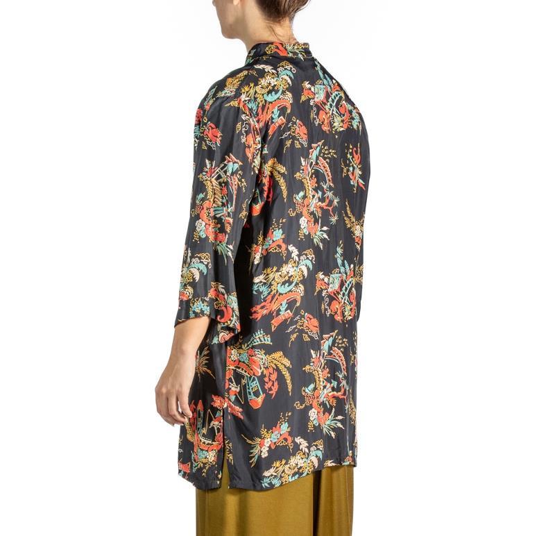 1930S Black & Red Chinese Cold Rayon Mens  Pajamas For Sale 5