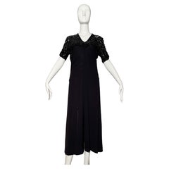 1930s Black Sequin Dress