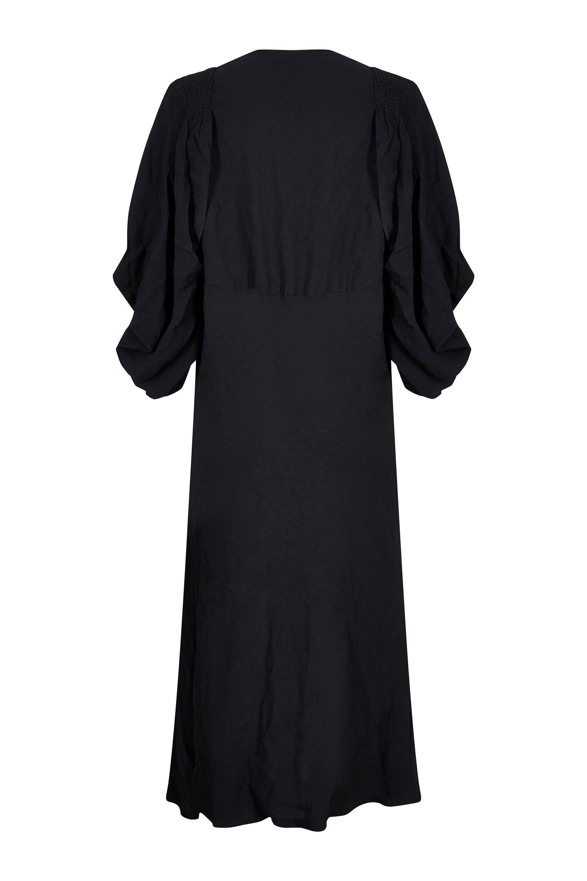 black crepe silk dress