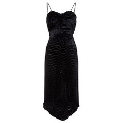 1930s Black Silk Devore Velvet Dress With Spaghetti Straps at 1stDibs |  black velvet dress spaghetti strap