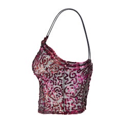 1930s Black Tulle and Pink Sequinned Cami Top