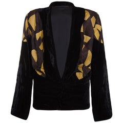 1930s Black Velvet and Lame Jacket
