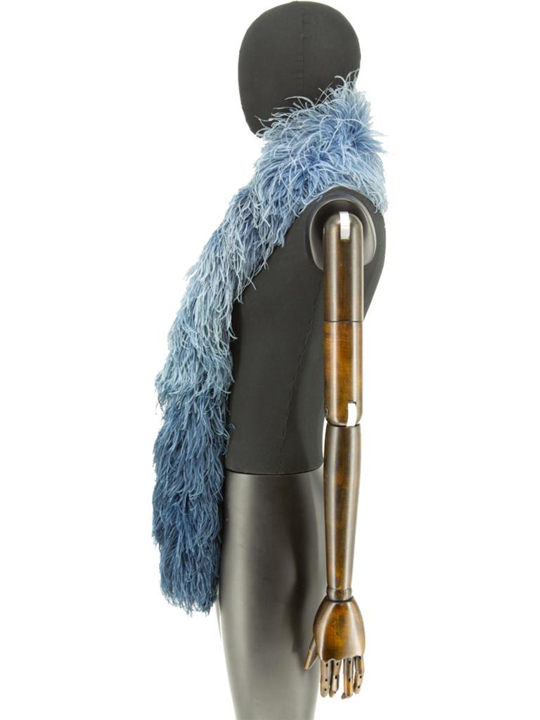 Gray 1930s Blue Ombre Feather Boa For Sale