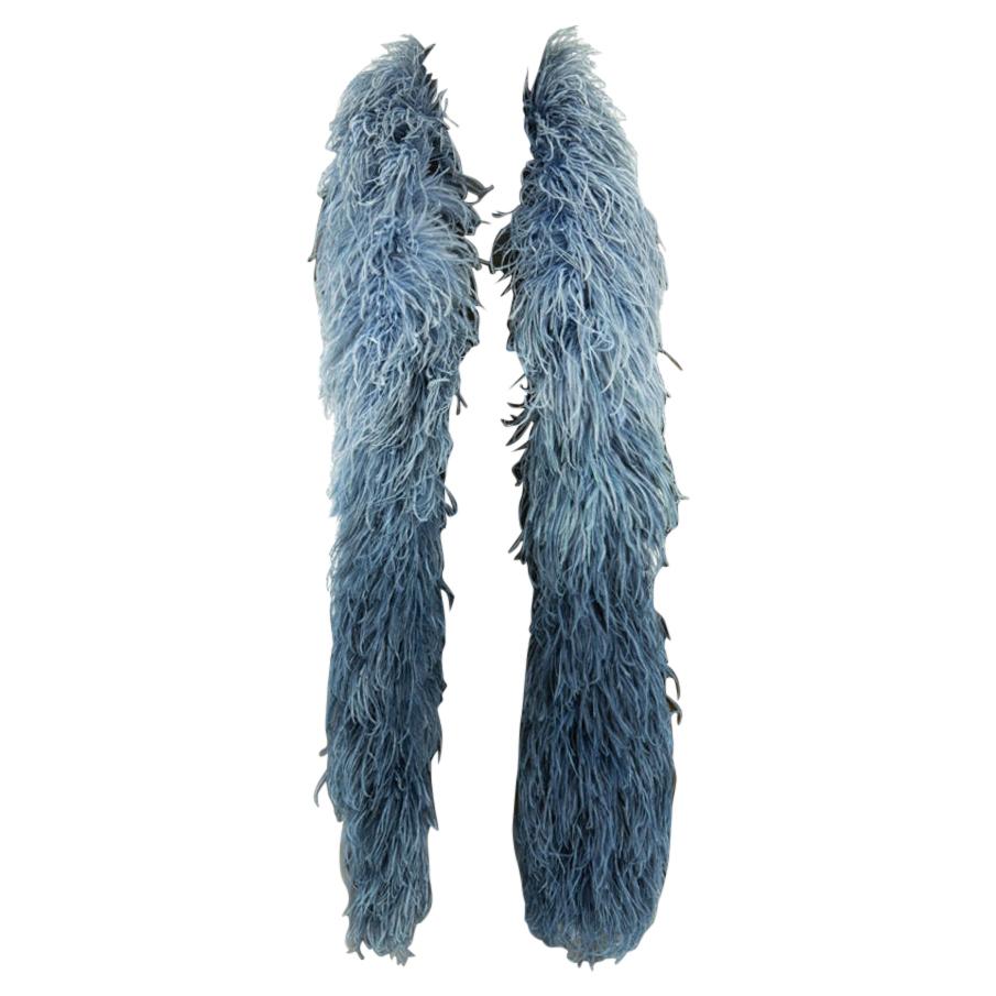 1930s Blue Ombre Feather Boa