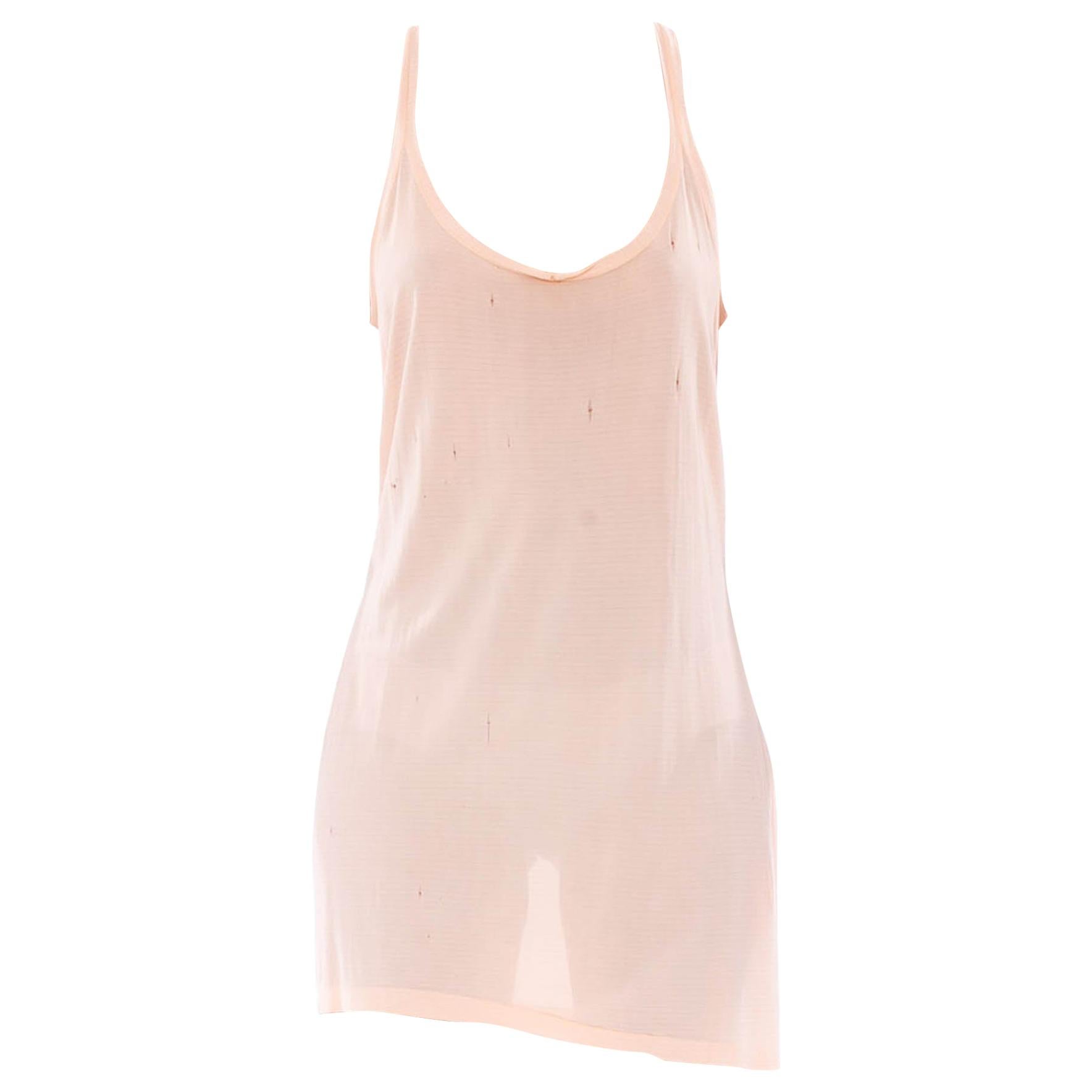1930S Blush Pink Slinky Rayon Jersey Negligee As-Is With A Few Holes