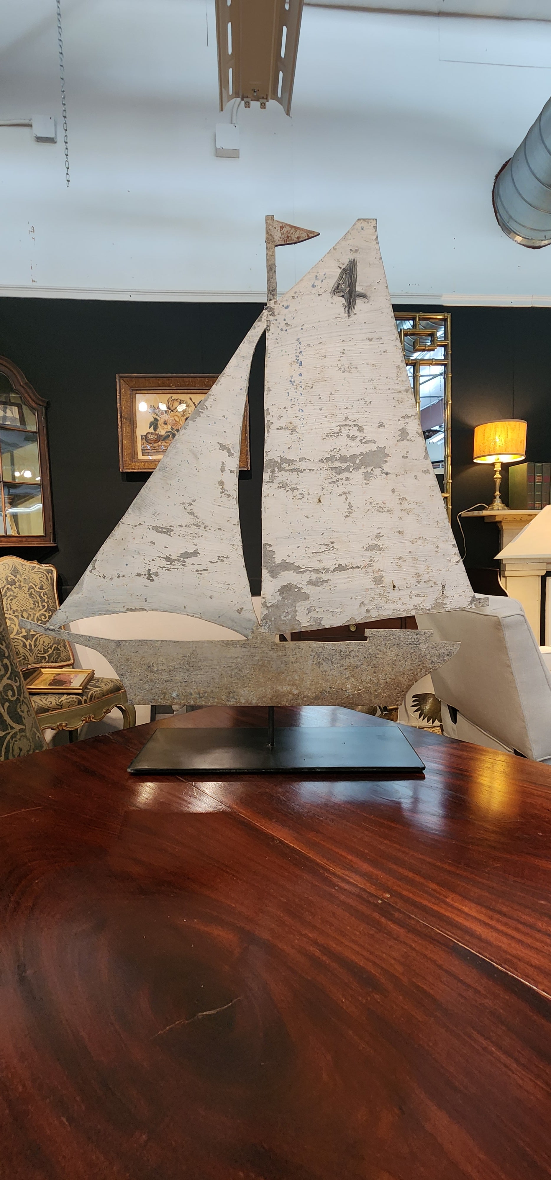 Folk Art 1930's Boathouse Marker From Maine For Sale