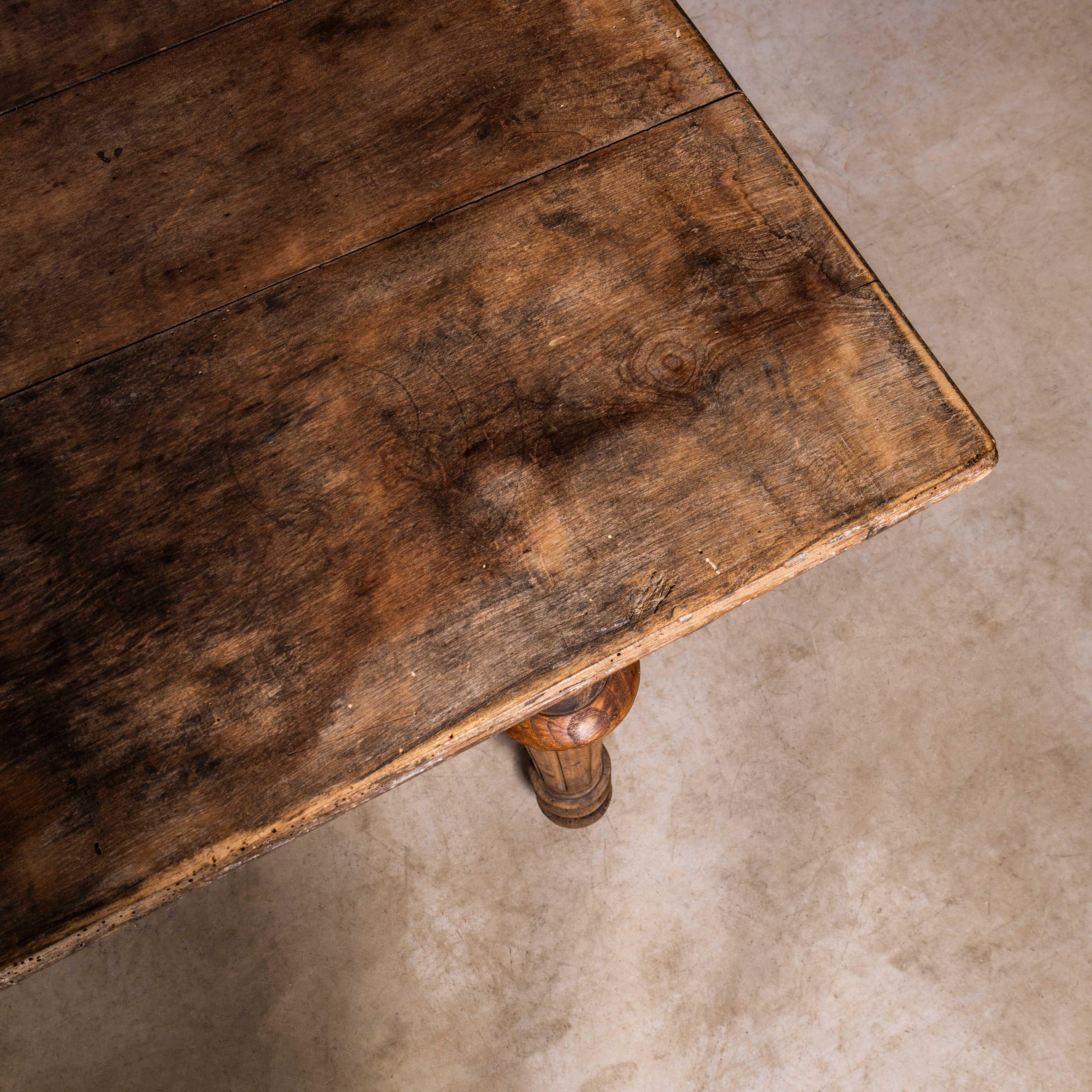 Fruitwood 1930's Bobbin Turned Large Chateau Dining Table - Three Metre