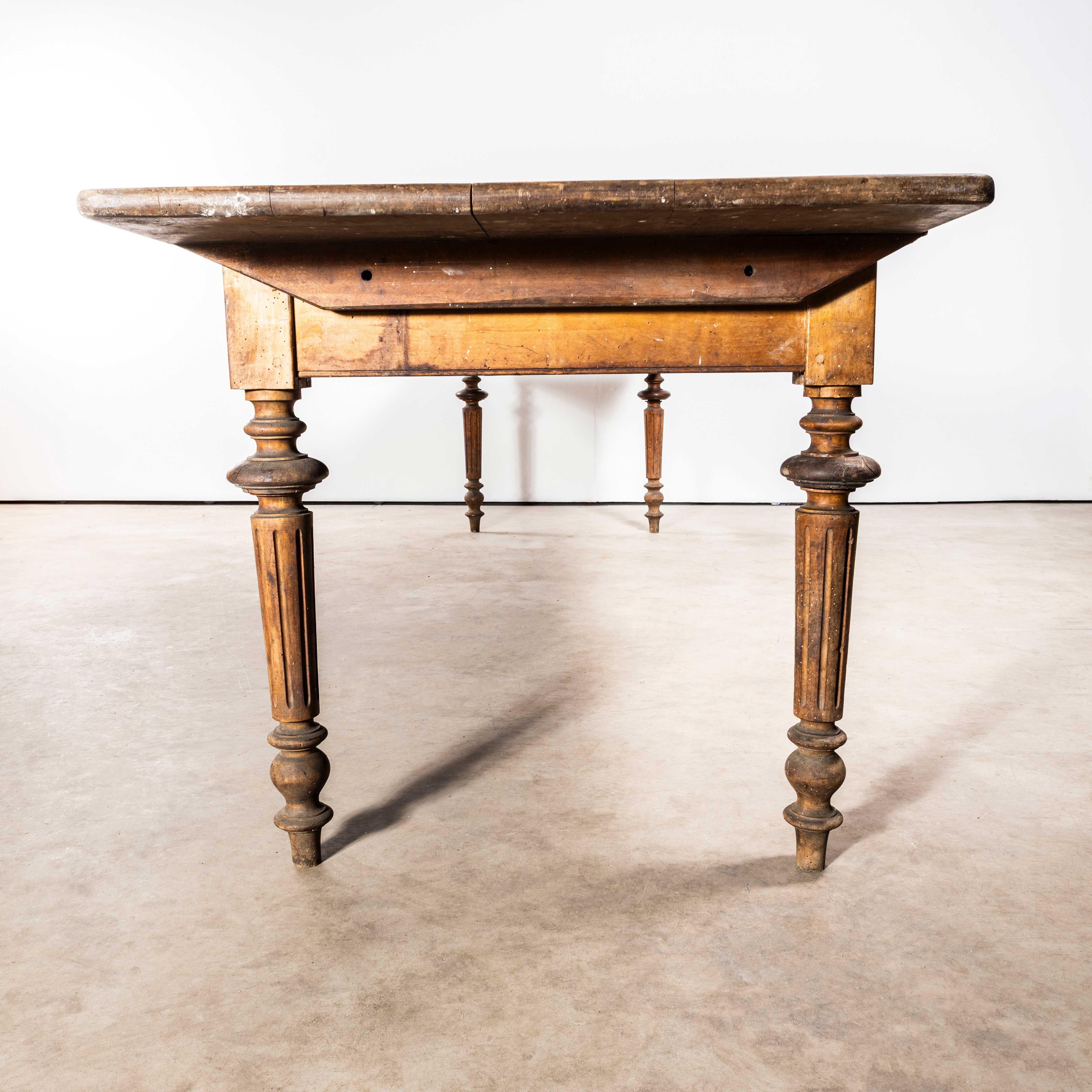 1930's Bobbin Turned Large Chateau Dining Table - Three Metre For Sale 1
