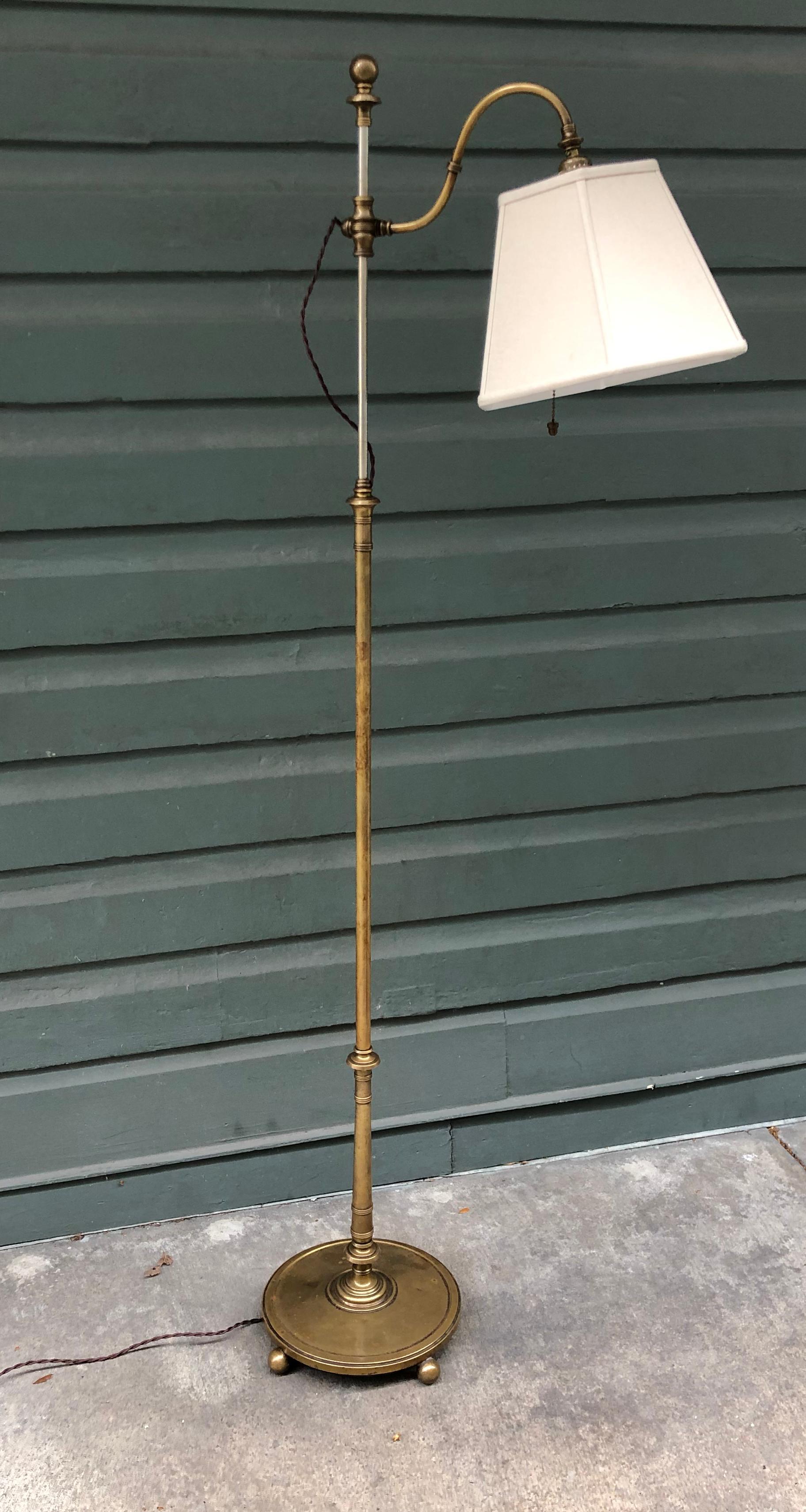 1930s Brass Adjustable Goose Neck Floor Lamp at 1stDibs | antique floor ...