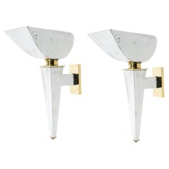 1930's brass and chromed metal sconces By Boris Lacroix