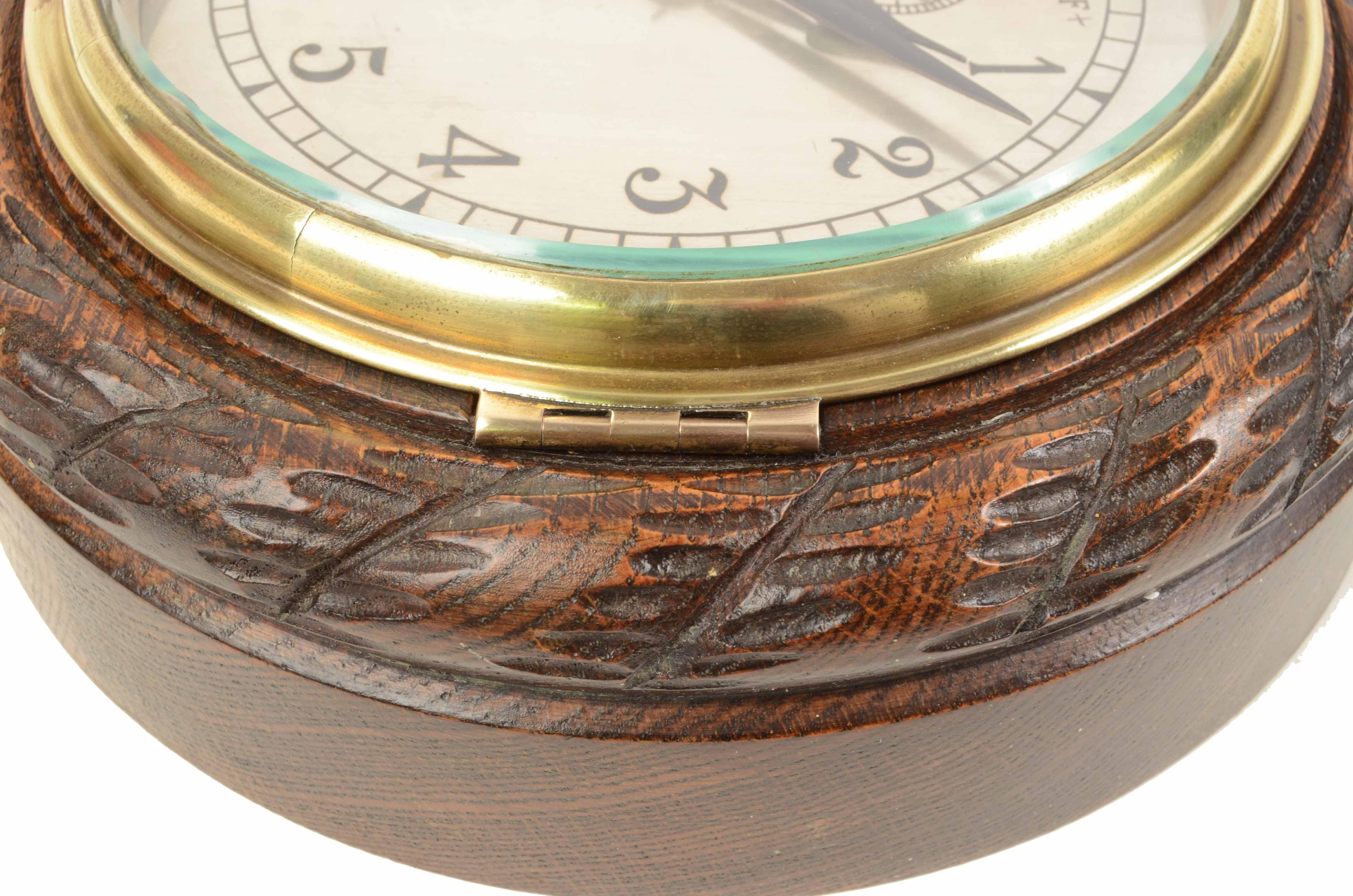 1930s Brass and Wood Shipboard Navigation Clock Antique Nautical Instrument 7