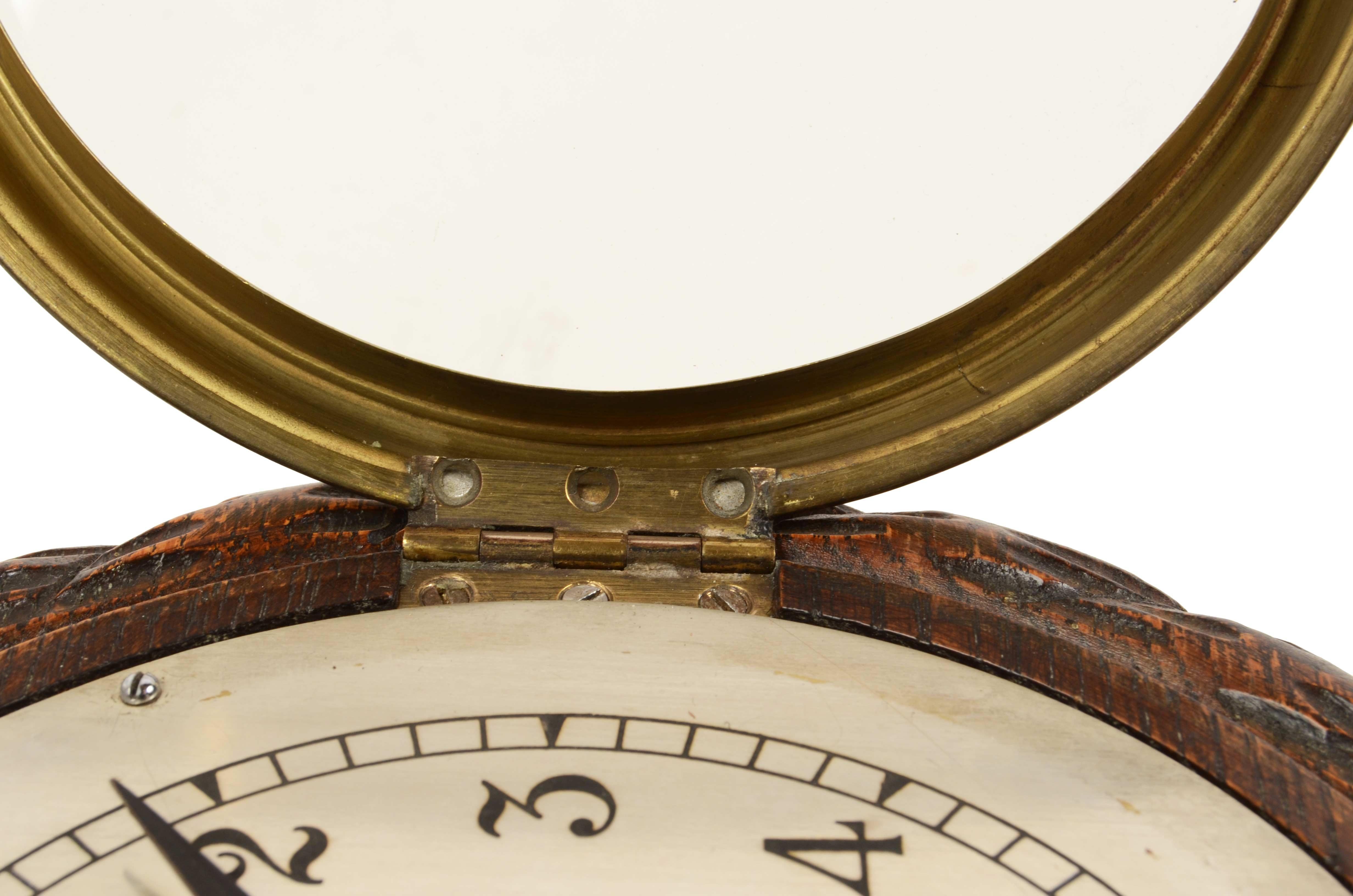 1930s Brass and Wood Shipboard Navigation Clock Antique Nautical Instrument 9