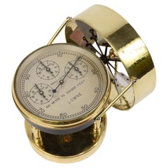 Anémomètre en laiton des années 1930 dans son étui d'origine Instrument de mesure ancien Flux d'air