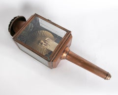 1930s Brass Carriage Lantern with Glass