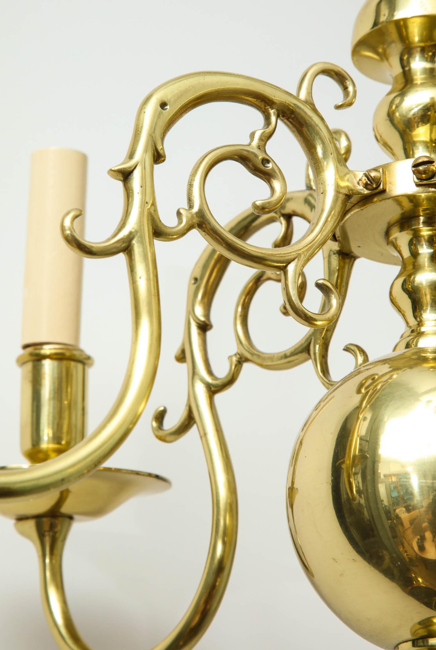 1930s Brass Chandelier For Sale 5