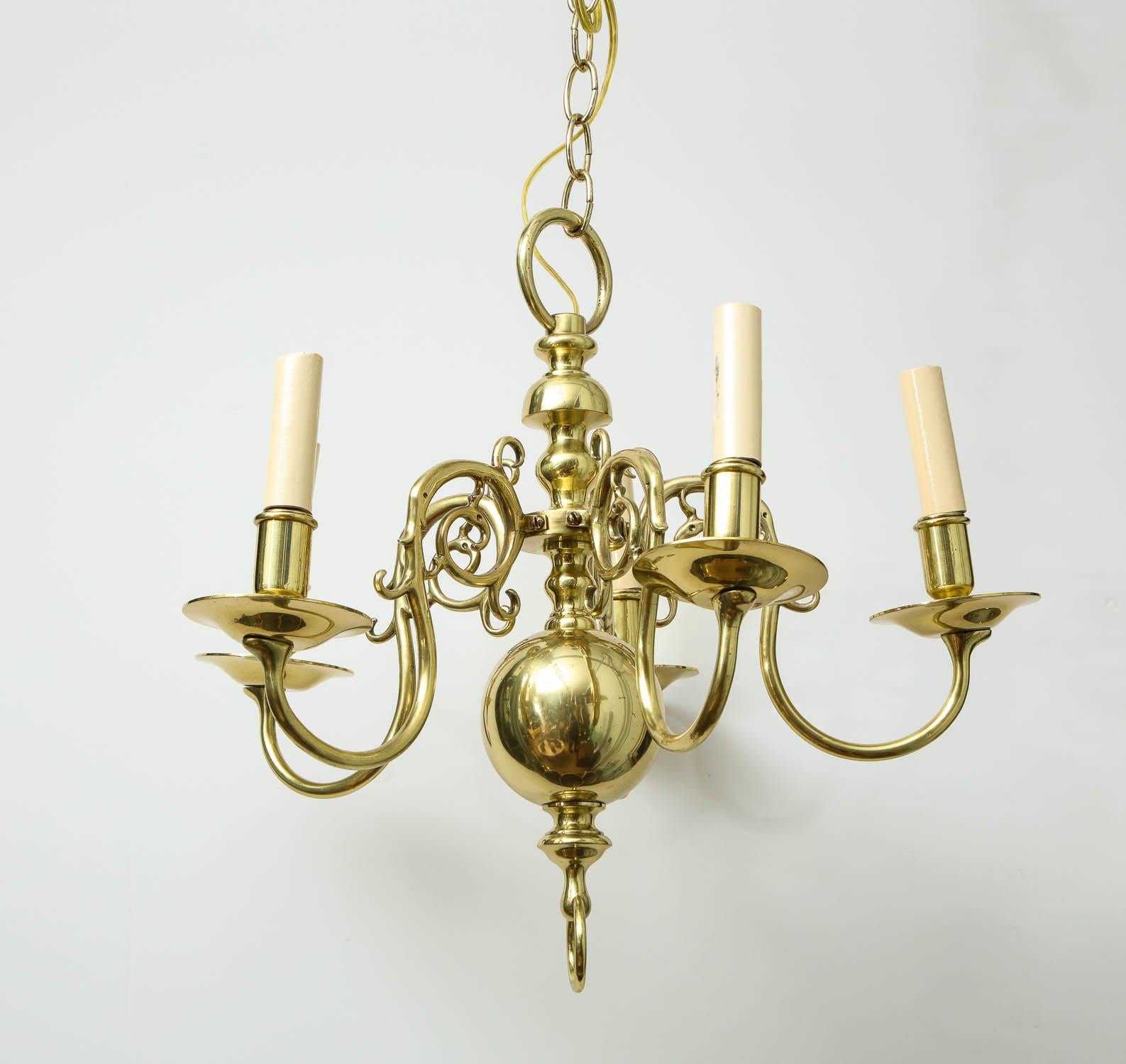 1930's brass chandelier