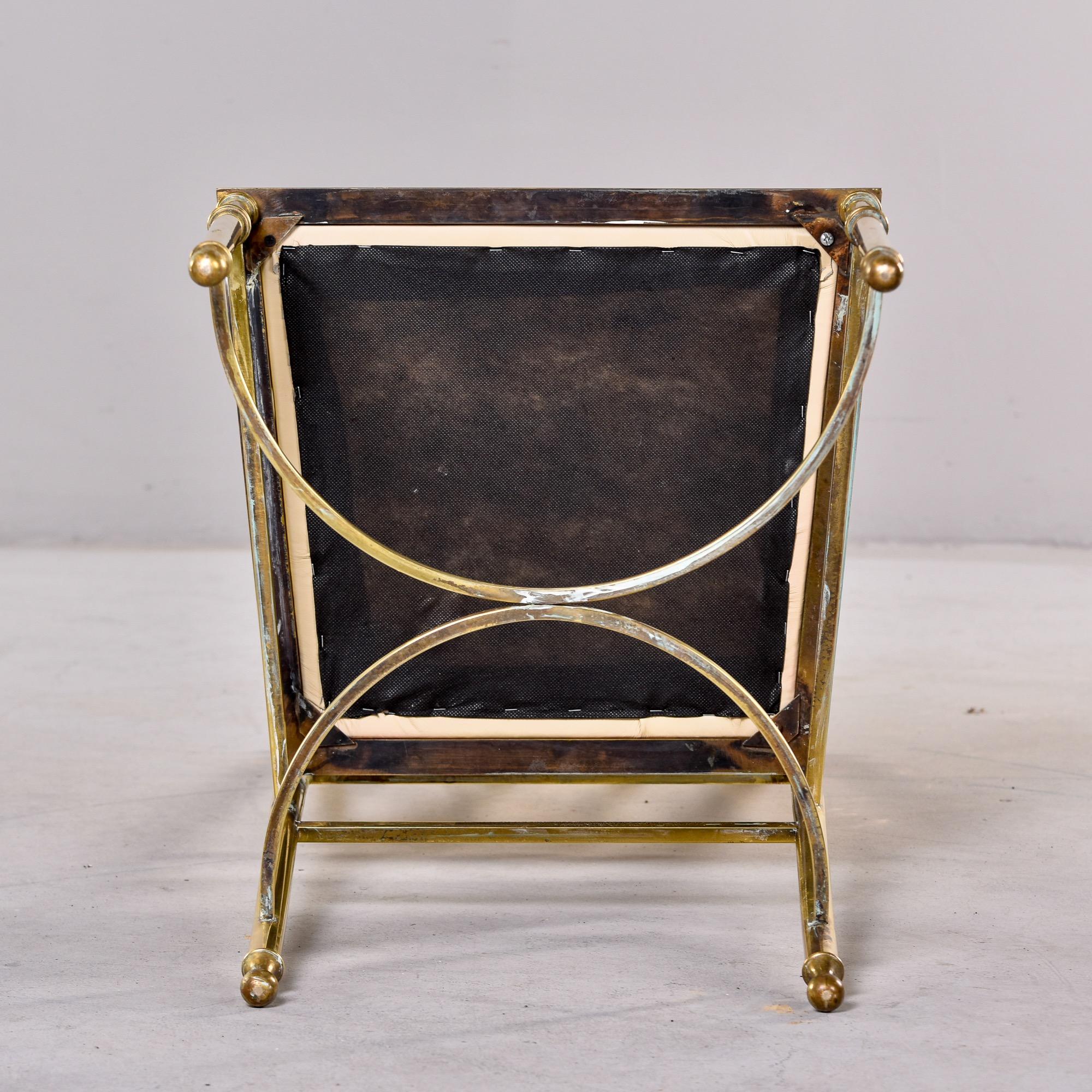 1930s Brass Frame Chair with Leather Seat 5