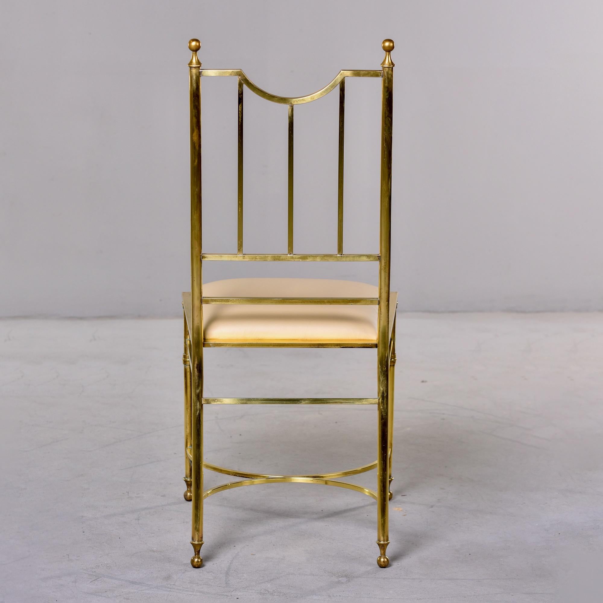 1930s Brass Frame Chair with Leather Seat 1