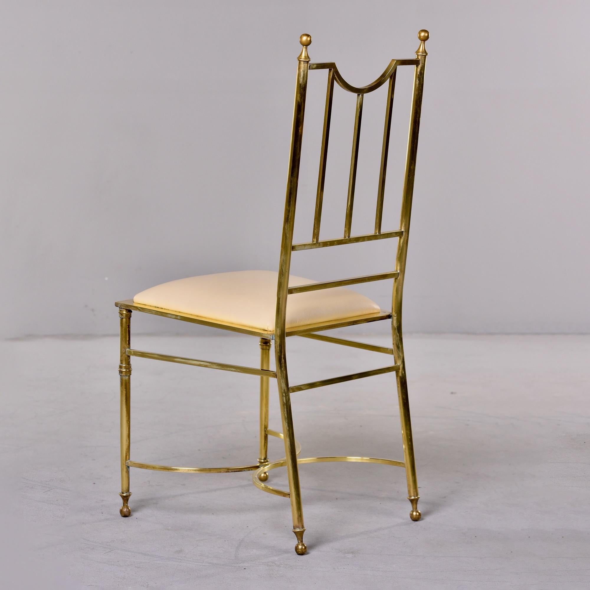 1930s Brass Frame Chair with Leather Seat 2