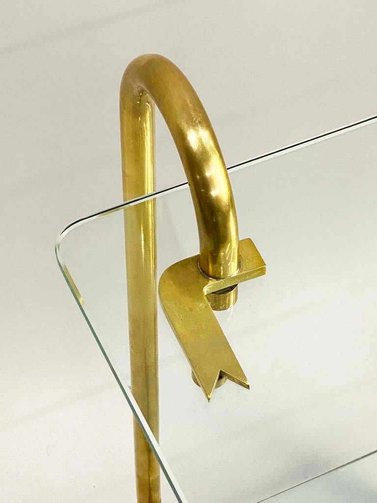 1930s Brass & Glass Italian Bar Cart Attributed to Gio Ponti for Fontana Arte 7