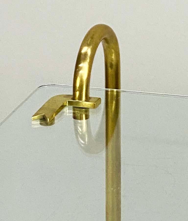1930s Brass & Glass Italian Bar Cart Attributed to Gio Ponti for Fontana Arte In Good Condition In Minneapolis, MN