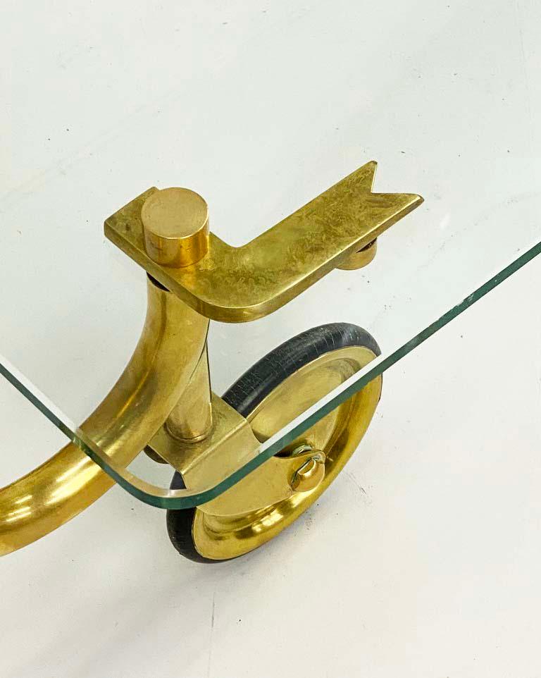 Mid-20th Century 1930s Brass & Glass Italian Bar Cart Attributed to Gio Ponti for Fontana Arte