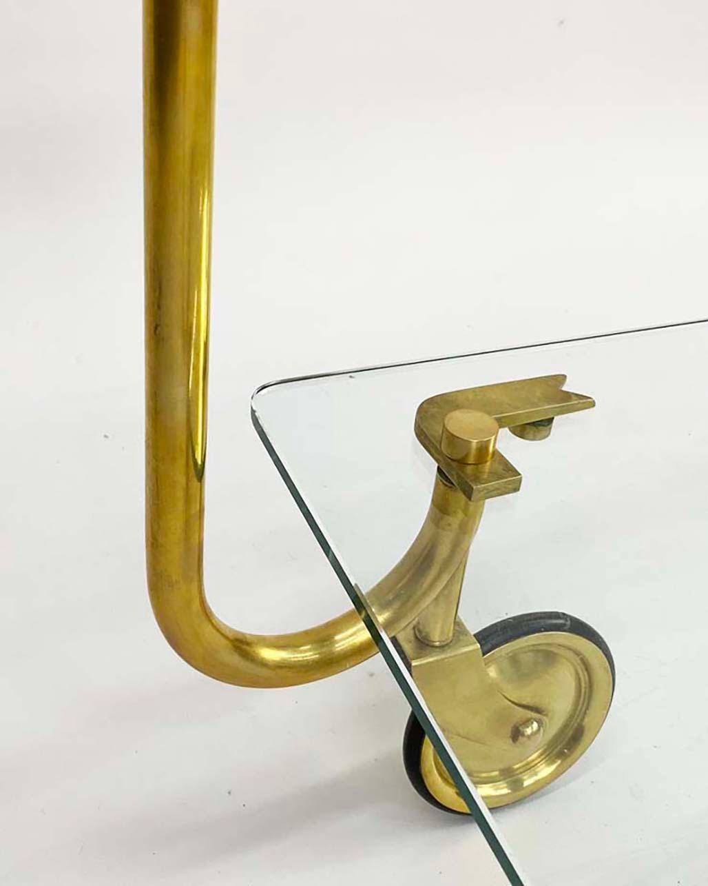 1930s Brass & Glass Italian Bar Cart Attributed to Gio Ponti for Fontana Arte 2